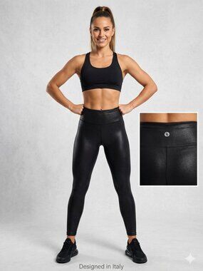 Santiny Faux Leather Shimmer Leggings XL